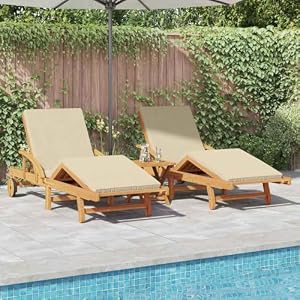 QJBSAVVA QJBSAVVA Sonnenliegen 2 Stück aus Massivholz Teak Braun Rechteckig mit Verstellbarer Rückenlehne Wetterfest für Garten Terrasse und Strand QJBSAVVA QJBSAVVA Sonnenliegen 2 Stück aus Massivholz Teak Braun Rechteckig mit Verstellbarer Rückenlehne Wetterfest für Garten Terrasse und Strand