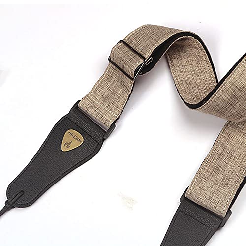 Sangle de guitare pour guitare acoustique classique et électrique, double couche de coton et lin avec extrémités en cuir, sangle d’épaule de guitare. - Les Beatles, Paul McCartney, John Lennon, RIngo Starr, George Harrison Sangle de guitare pour guitare acoustique classique et électrique, double couche de coton et lin avec extrémités en cuir, sangle d'épaule de guitare. – Image 3