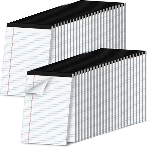 Image of 48 Pack Legal Pads Bulk,5 x 8 Inch White Notepad, Note Pads College Ruled Perforated Memo Pad for Work Study Daily Note Taking List, Lined Writing Pads Memo Refills Notepads for Office Home School