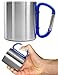 Outdoor Saxx® - Tazza da campeggio, per esterni, in metallo, 250 ml, con manico a moschettone avvitato, in acciaio inox, per escursioni, trekking, lavoro, colore: blu