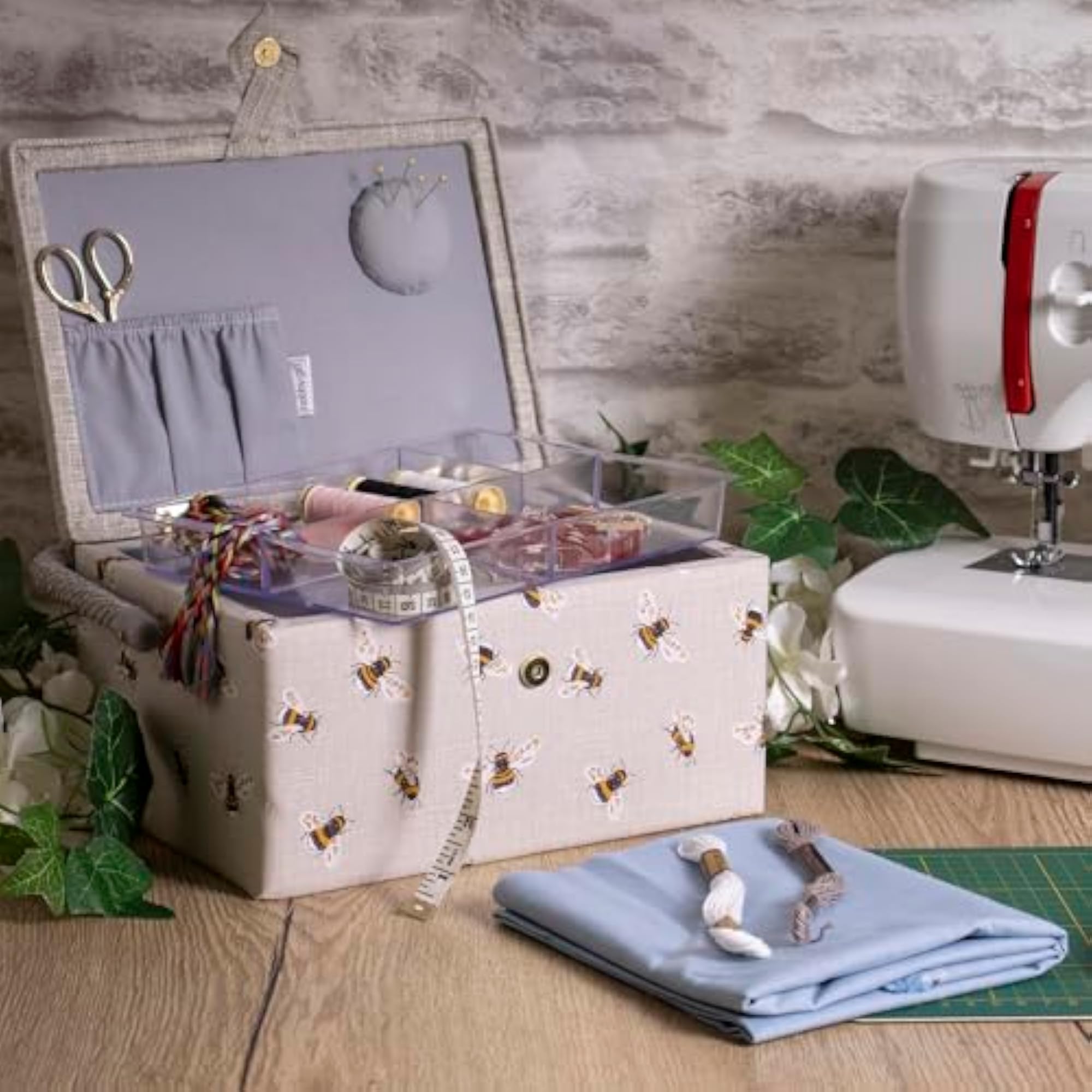 Medium Sewing Box Organizer for Threads and Accessories