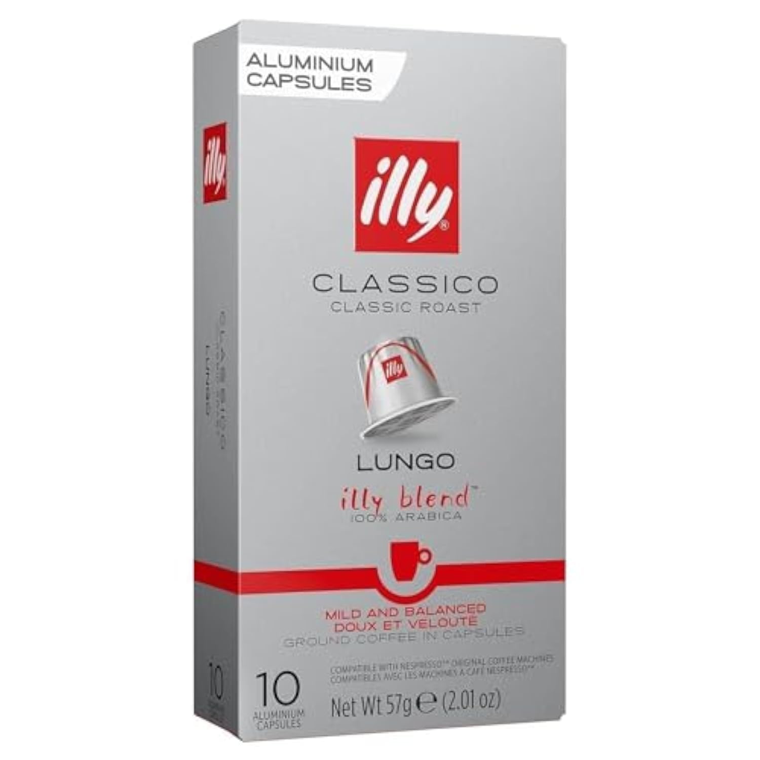 Illy Classico Lungo Aluminium Coffee Capsules, Classic Roast, 100% Arabica Coffee, Compatible with Nespresso Original Machines, 10 Capsules (Imported) From Biteza-picture-22