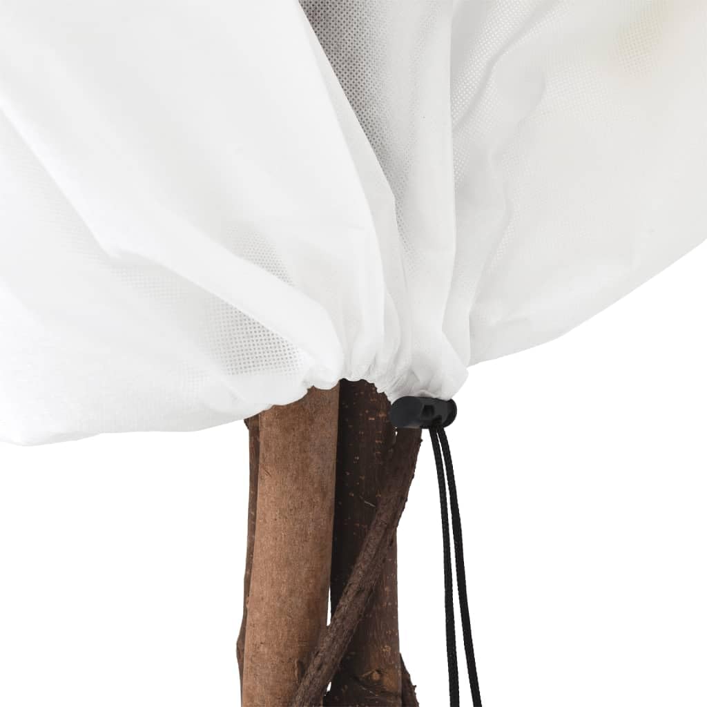Wintervlies Mit Kordelzug 12 STK 70 G/m² 0,8x1 M | Atmungsaktiver Vliesstoff, Frostschutz für Pflanzen, Schutz vor Vögeln und Tieren