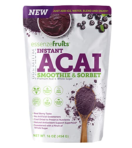 Your perfect smoothie is just on click away! New Instant Acai Bowl & Smoothie Instant Mix - Non-GMO, Gluten-Free, Vegan, Acai Powder, Antioxidant Superfood Berry, Special Edition Made and Imported from Brazil ( 1 Lb - 454g)