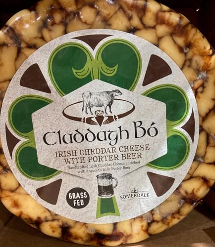 Claddagh Bo Irish Cheddar with Porter Beer, 5 lb, Grass-Fed