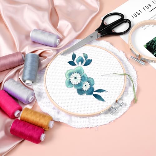 Image of simarro 2 Pieces Embroidery Hoops, 4 inch and 6 inch Round Embroidery Hoops Bamboo Round Cross Stitch Hoops, Adjustable Frame Hoop for Embroidery, Cross Stitch, Art Craft Sewing, and DIY Decoration