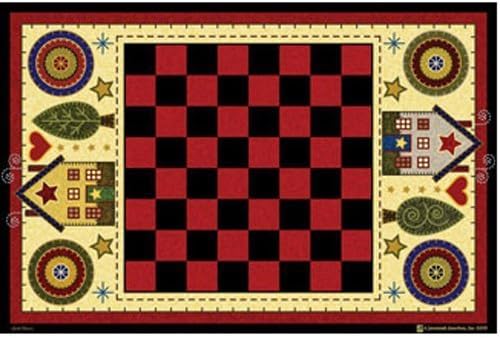 Folk Art Checkerboard Bee-Friendly Welcome Mat by Jeremiah Junction, Inc