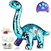 Ferngesteuert Dinosaurier Spielzeug Interaktives Spielzeug Kinder ab 3 4 5 6 Jahr Dinosaurier Spielzeug Mädchen Jungen mit Wendbare Pailletten Gehen Brüllen Singen Wiederholt was Sie Sagen Funktion
