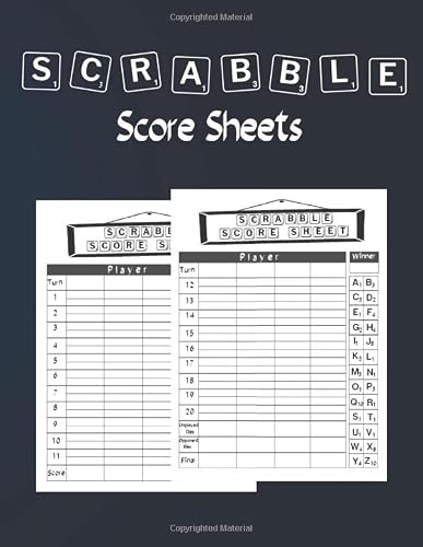 Scrabble Score Sheets: Large Scrabble Scorebook for up to 4 Players, Score Record Book for Scrabble Board Game, Scrabble Score Keeper, Gift for who loves playing Scrabble Puzzle Game (100 pages)
