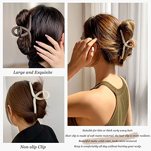 Big Hair Claw Clips Large Matte Butterfly Hair Clips 5.1" Oversize Hair Clip for Long Thick Hair Barrette Accessories for Women's and Girl's 4 PCS - Image 3