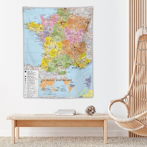 フランス交通地図ポスター教育キャンバス絵画ポスター タペストリー 壁飾り 印刷 ポスター バスルーム 寝室装飾 絵画 ウォールアート 素晴らしいギフト30"x40" [5]