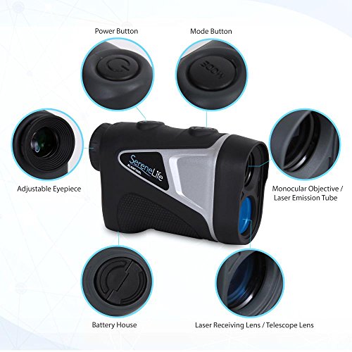 Serenelife Advanced Golf Laser Rangefinder With Pinsensor Technology - Waterproof Digital Golf Range Finder Accurate Up To 540 Yards - Upgraded Optical View #TOP1