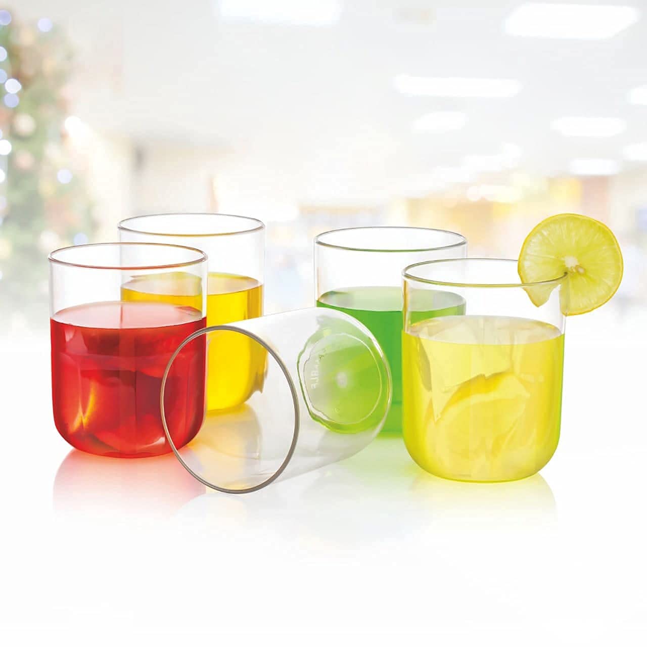 Foliam Plastic Set of 6 Unbreakable Stylish Transparent Glass Juice/Water Glass 1