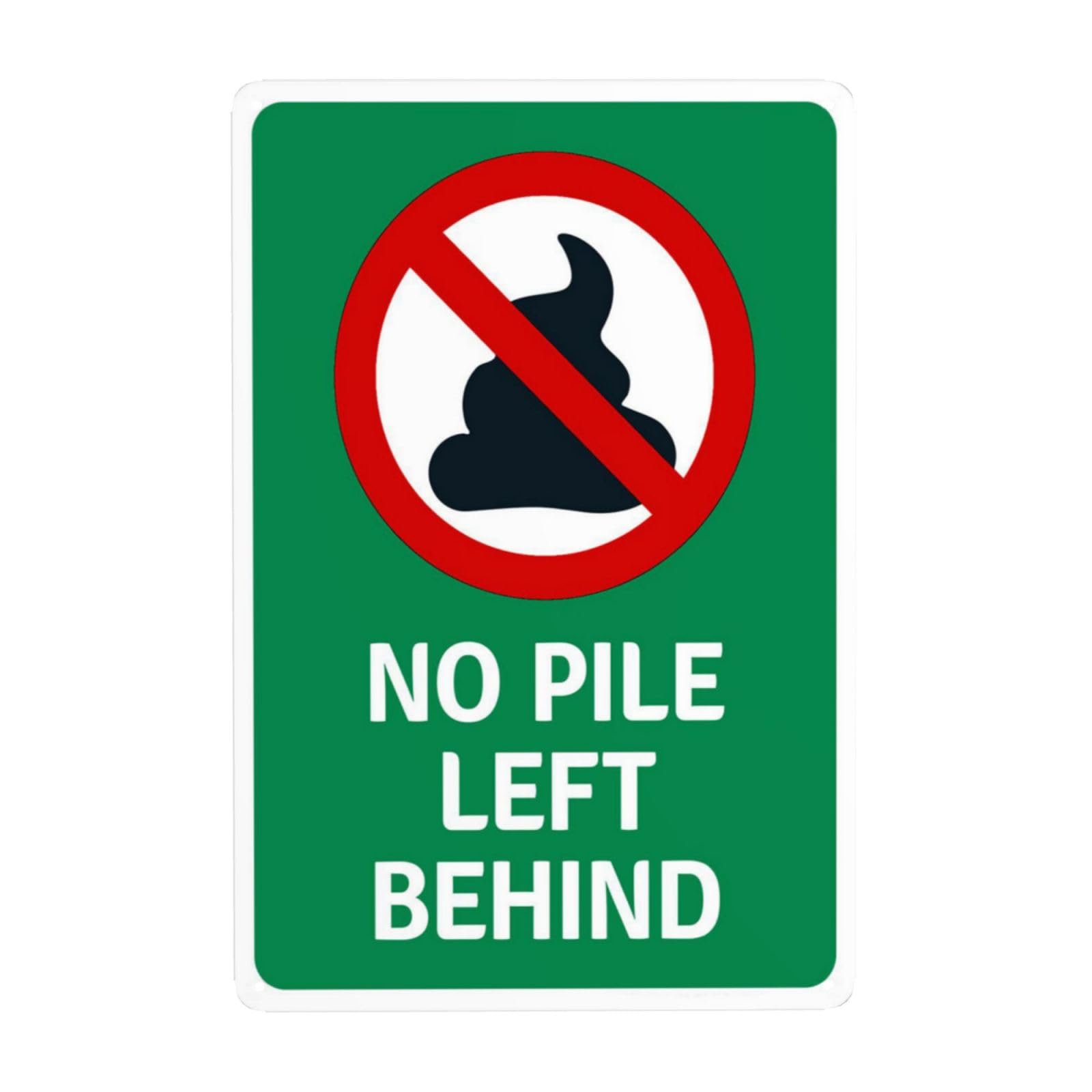 Vintage Metal Tin Sign, No Dog Waste Left Behind Graphic Warning Decor, 8x12 Inch