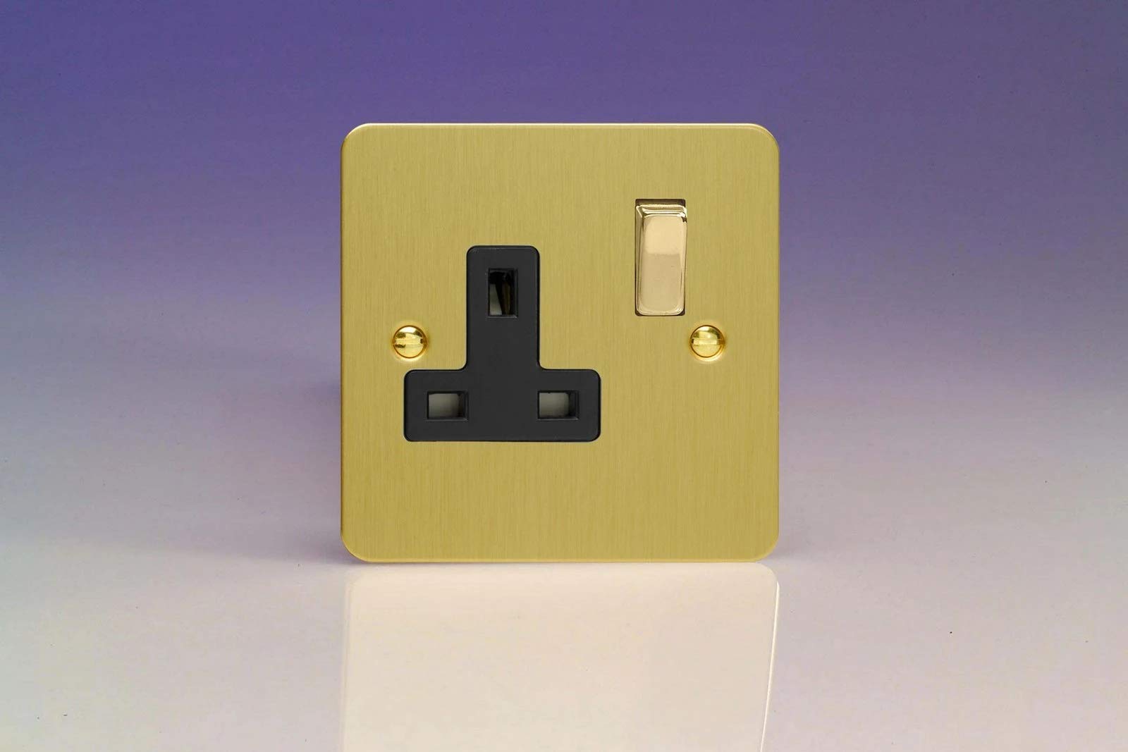 Varilight 1-Gang 13A Double Pole Switched Socket Brushed Brass