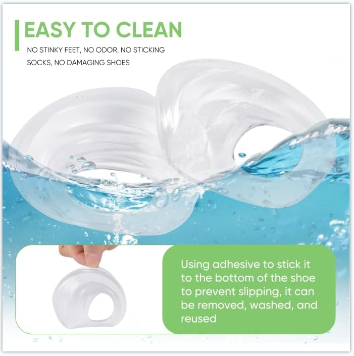 Heel Donut Cushions, Heel Cups, Silicon Insoles, One Size Fits All - 1 Pair - Image 3