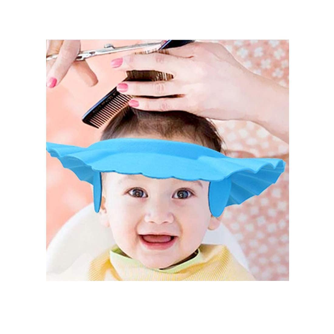 Qureza Adjustable Hair Wash Hat for Newborn Infant Eye and Ear Protection Safe Children Kids Shampoo Shield Bath Head Cover Kids Shower Cap (Set Of 2) 2