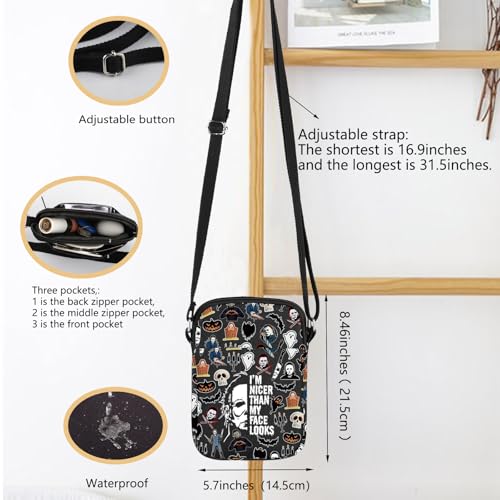 Scary Halloween Inspire Crossbody Bag Horror Movie Lover Gift Michael Scary Movie Merchandise Myers Killer Gift2