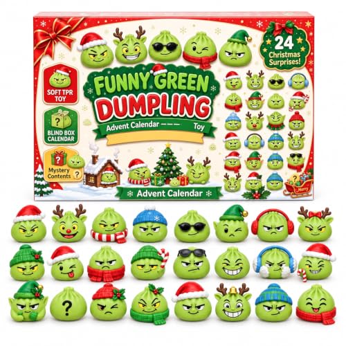 Christmas Advent Calendar 2026,24 Days Countdown Green Mini Squishies - image 8