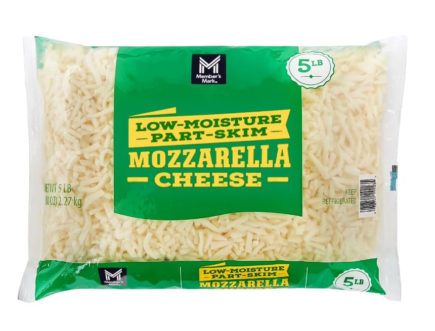 Part-Skim Shredded Mozzarella Cheese 5 lbs.16 oz Resealable Bags | Low-Moisture Part-Skim | Perfect for Pizza, Pasta, Lasagna & Cooking | Melts Smoothly
