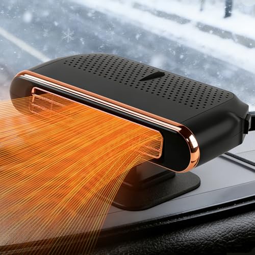 Car Heaters for Vehicle, 12v Portable Heater for Car, 3-in-1 Plug in Car Heater, 10s Quick Heating 360° Rotatable Handheld Cars Windscreen Defogger, Multifunctional Plugs Into Cigarette Lighter