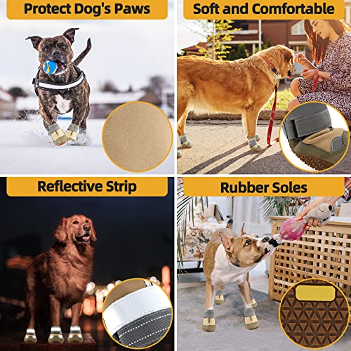 Dog Boots for Large Dogs, Medium Dog Boots & Paw Protectors for Hardwood Floors, Outdoor Dog Booties for Hot Pavement Winter Snow Hiking, Dog Shoes with Reflective Strips by JZXOIVA - Image 9
