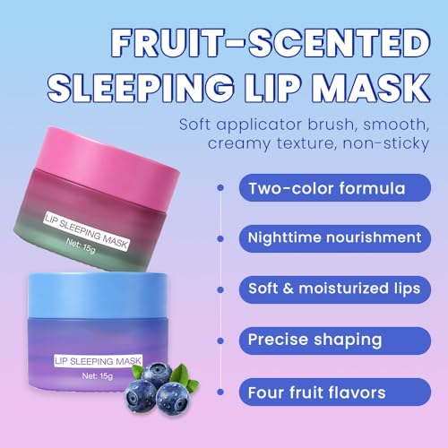 Image of FeiCuiYun Lip Sleeping Mask, Moisturization and Antioxidants, Nourish, Hydrate, Flaky, Dry Lips, Includes Softapplicator Brush (06#Strawberry, 1Pcs)