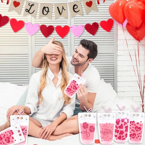 20 Pitillos y Bolsas para Bebidas Día de San Valentín miniatura 4