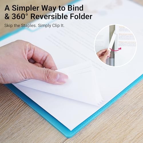 Image of Kokuyo Portfolio Folder with Pockets Folder for Paper Organization,Heavy Duty Pocket Fits US Letter & A4,Dual-Purpose Clip & Pocket Design (FU-CE755LB)