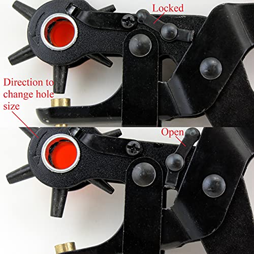 Tytroy Professional Heavy Duty 6-Size Hole Puncher for Leather Belts Handbags Watch-Bands