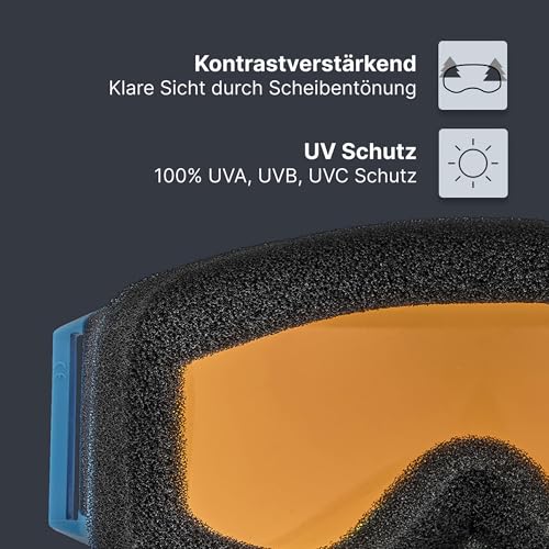 Foto von uvex speedy pro - stylische Allround-Brille mit Anti-Fog-Beschichtung und 100% UVA-, UVB, UVC-Schutz für Kinder - blue/lasergold - one size