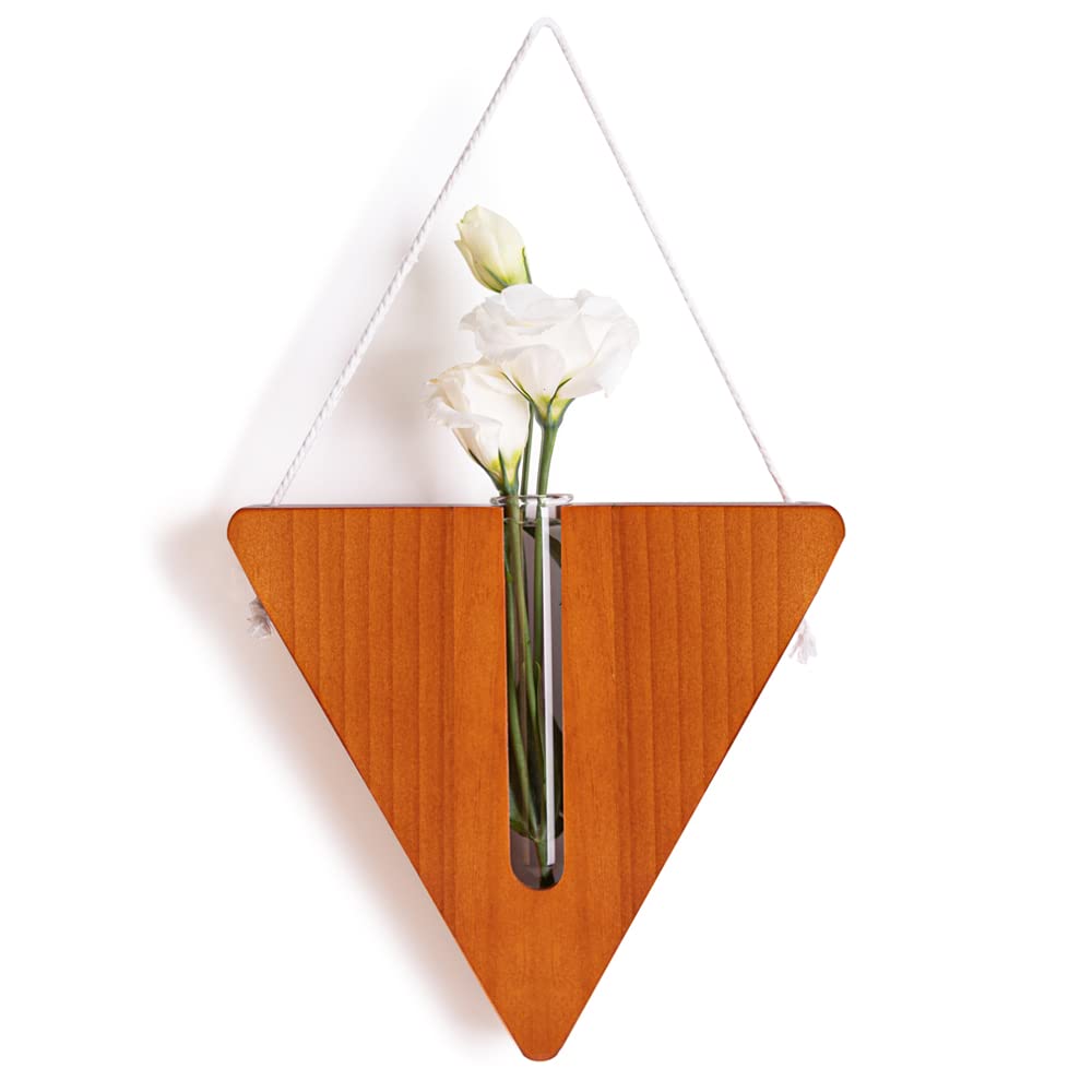 Photo 1 of **NONREFUNDABLE BUNDLE OF 2** Livebe Terrarium Planter Hanging - Glass Propagation Vase with Triangle Wooden Stand,