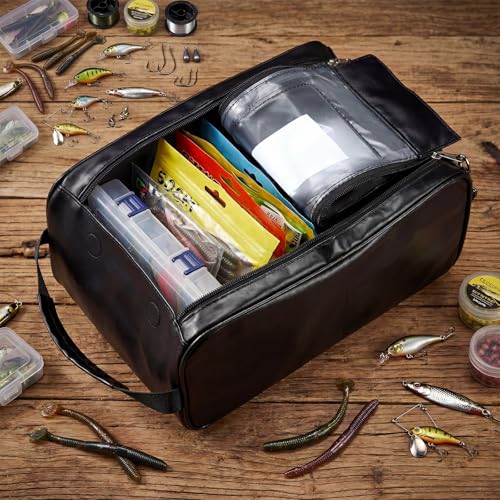 Bolsa para equipo de pesca Sunnymove modelo JIH-Sunnymove-2478 de cuero suave impermeable 12 x 7.5 x 5.5 pulgadas miniatura 4
