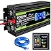 Produktbild Spannungswandler12V auf 230V 1000W/2000W reiner Sinus-Wechselrichter -Wechselrichter mit 2 EU-Steckdosen und 2.1A USB-Anschluss - inkl. 5-Meter-Fernbedienung mit LCD-Bildschirm