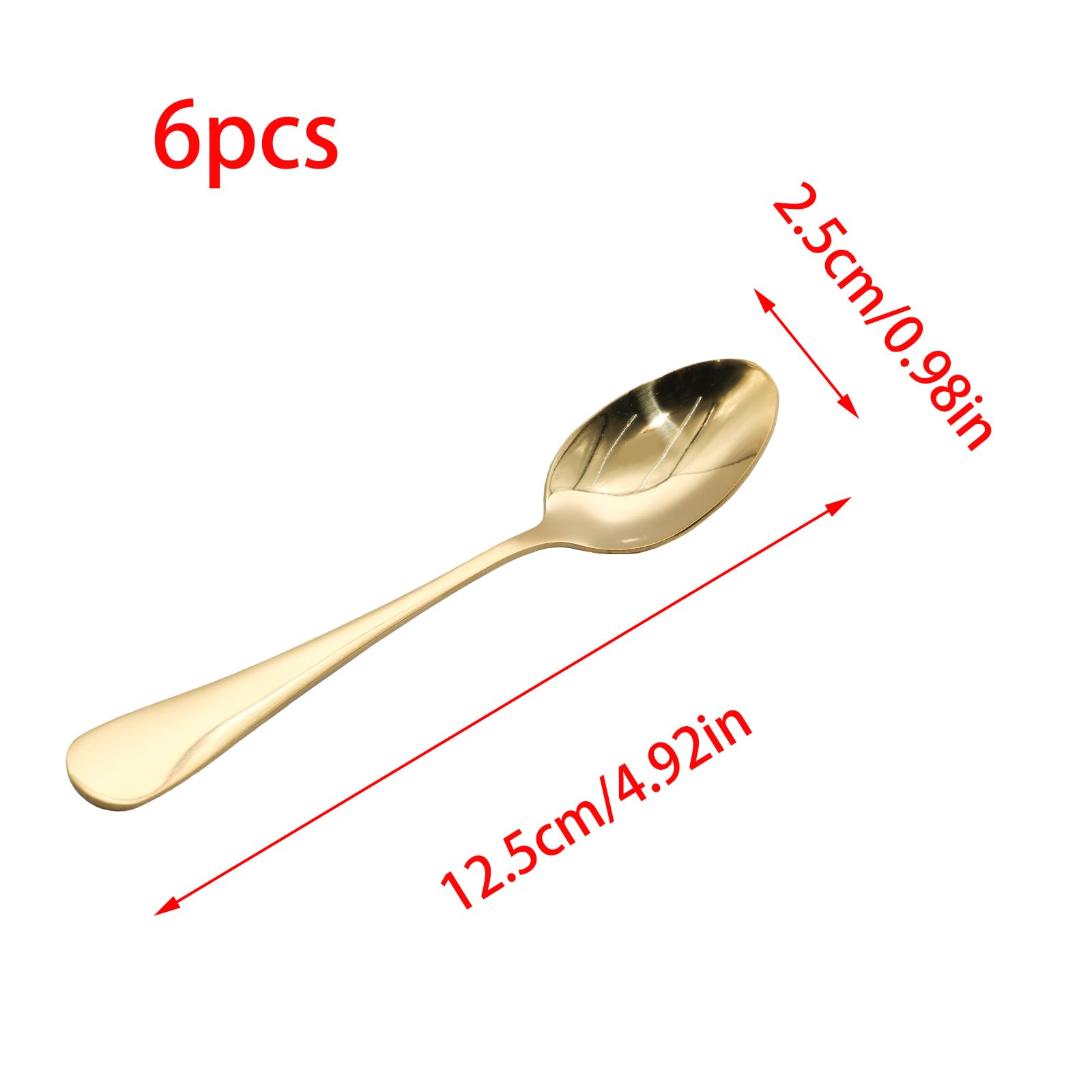 Mini cucharas de expreso, cucharas pequeñas de acero inoxidable para café de postre (dorado)