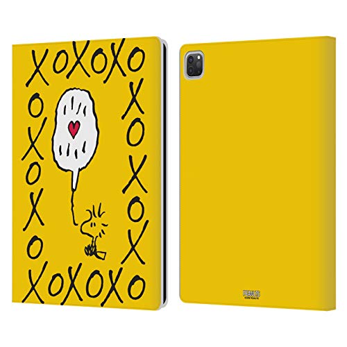Head Case Designs Officially Licensed Peanuts Woodstock XOXO Sealed with A Kiss Leather Wallet Case Compatible with Apple iPad Pro 12.9 2020/2021/2022