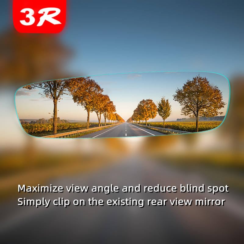 Image of CarFrill 11.8 inch Universal Interior Rear View Mirror for Driving Test, Learner Instructor | Anti-Glare Rear View Mirror for Car SUV CRV Trucks | Clip-On Wide Angle Convex Mirror.