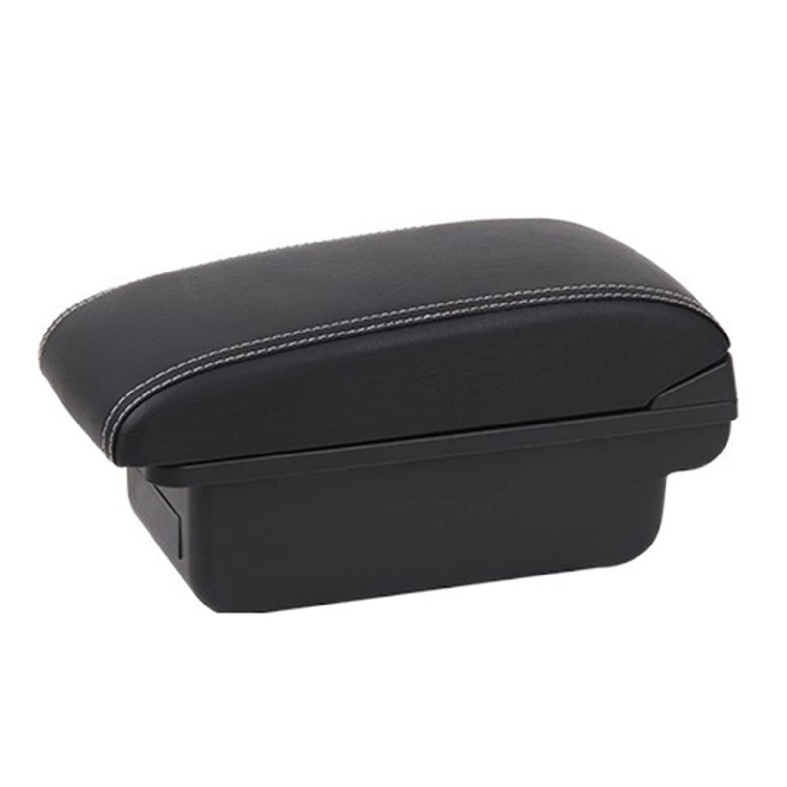 Auto Armsteun Opbergdoos voor KIA Picanto 2008-2019, Middenconsole Opbergdoos Dubbellaagse Inhoud Opbergdoos Met USB Retrofit Onderdelen Accessoires,A/Blackline