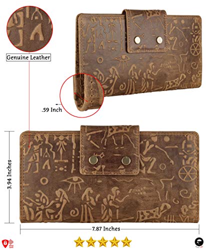 Mou Meraki Genuine Leather RFID Blocking Long Wallet – Vintage Bifold for Men (ANCIENT COGNAC)4