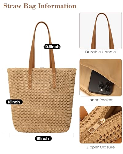 Image of Beach Bags for Women & Sun Hat Set, Beach Hats for Women UPF 50+ Protection for Summer Travel 2026