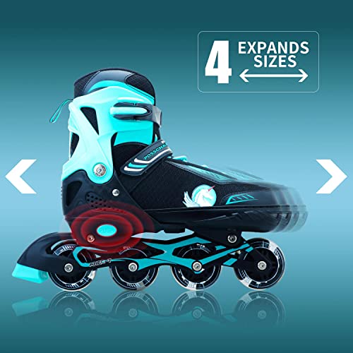 Adjustable Inline Skates, Roller Blades For Girls Kids Women, Roller Skates With 8 Illuminating Pu Wheels, Outdoors High Performance Rollerblades For Beginners.. #TOP3