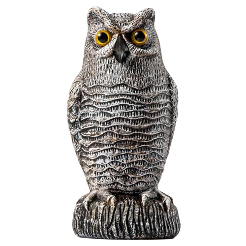 OFFO Bird Scare Devices Plastic Owl Scarecrow for Halloween Decorations Outdoor Garden, Yard, Pool Decoration, 8.3 in Height, Brown
