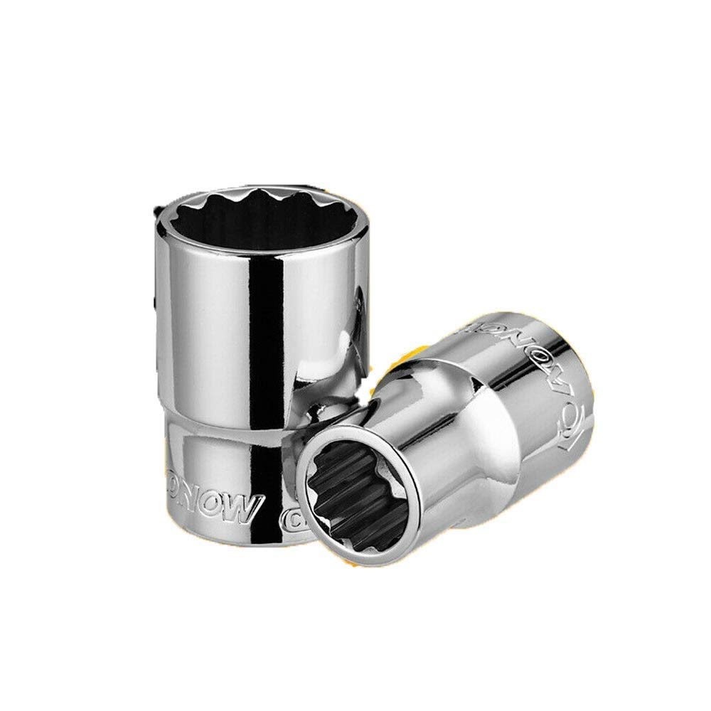 1/2 Inch Drive Ratchet Wrench Socket Metric Compact Socket Handle Wrench Set 12 Point 12.5 x 10mm-1pc, Silver, 12.5*10mm