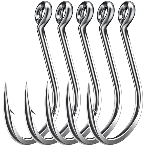 50PCS Sharp Barbed Fishing Hooks, High-Carbon Steel Ultra-Strong, Single Size with Hole for Easy Tying, Secure Portable Box Included – Ideal for Bank Fishing, Lure Fishing & All Conditions