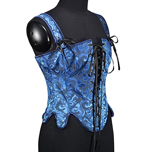 Medieval Vintage Corset Top For Women Retro Renaissance Corsets For Women Eyelet Lace-Up Floral Bustier Bodice Small #TOP2