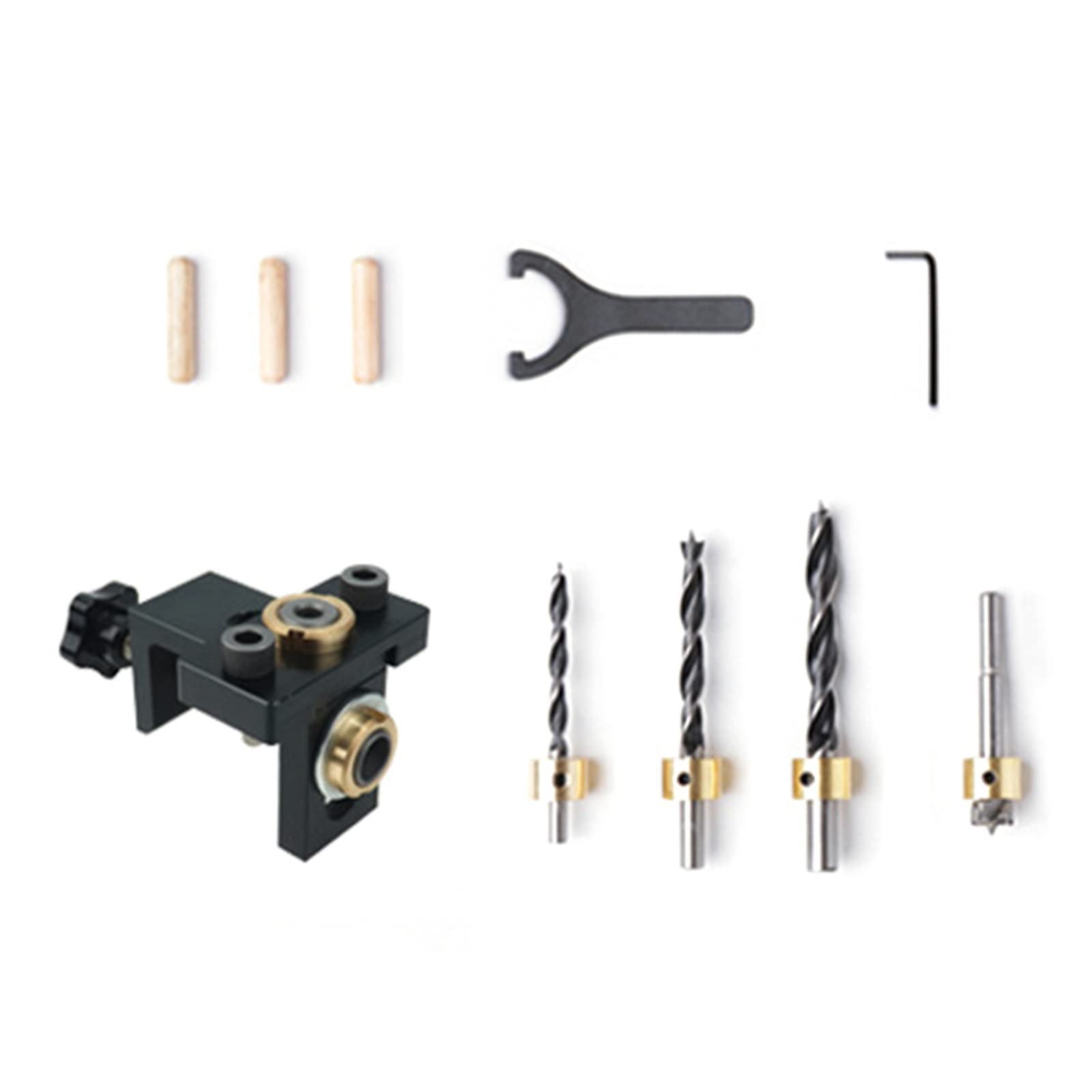 Newft C Package 3 In 1 Adjustable Doweling Jig Drilling Tool Opener Centering 3In1 Woodworking Drilling Locator Hole Puncher Doweling Jig For Furniture