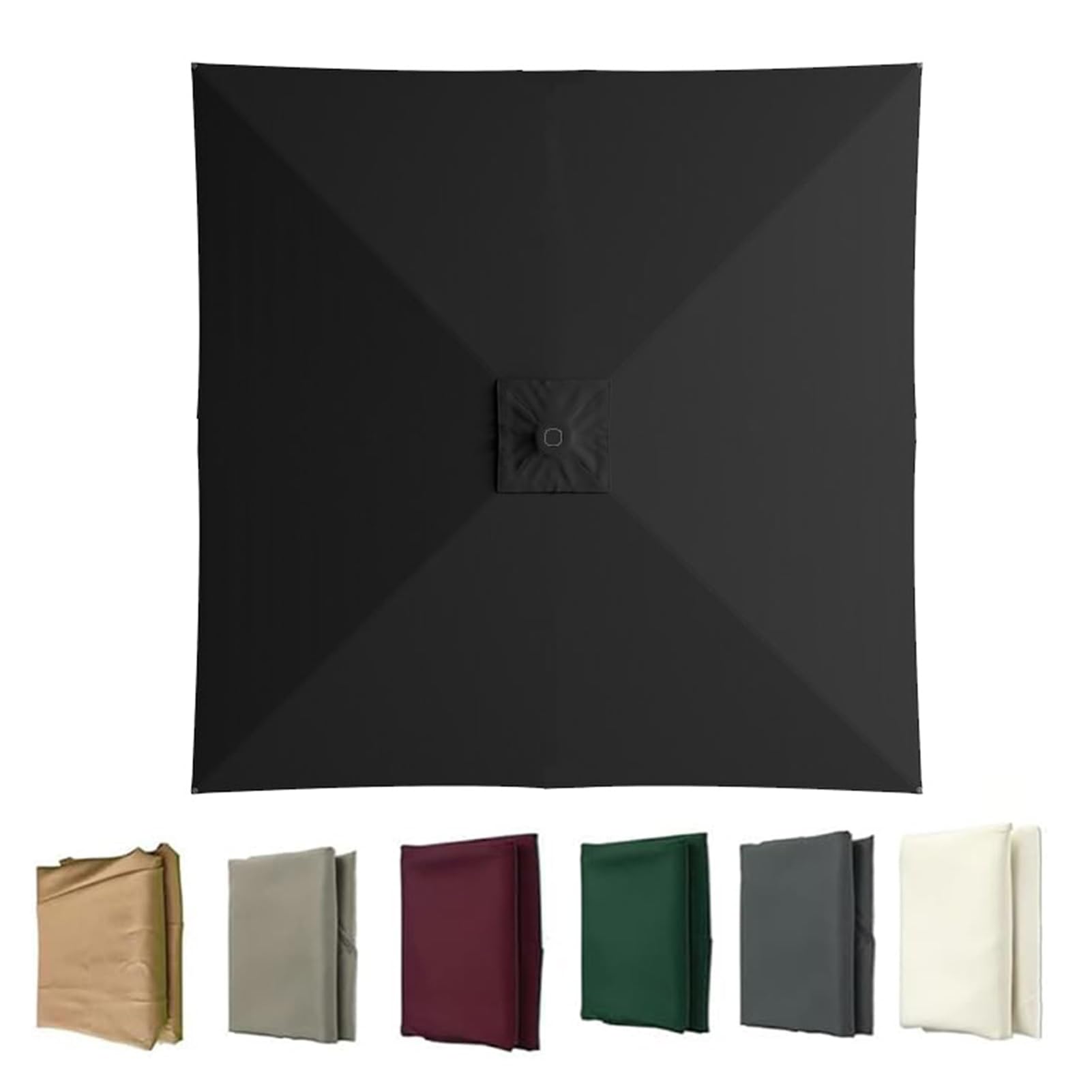 GAOXIAO Sun Umbrella Replacement Canopy, Parasol Canopy Garden Top Cover Cloth for 2m-4 Arms 2.5m-8 Arms 3m-8 Arms Outdoor Cantilever Offset Parasol Top Cloth Fabric Black 2.5m 8ribs