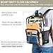 PACKISM Clear Backpack - Large Clear Backpack Heavy Duty Transparent See Through Bookbag for Student, School, Work, Travel, Black(for age 12 or above)