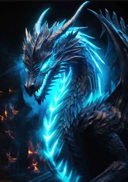 Image of SHIVOID Neon Dragon Art Poster - for Wall, Living Room, Bedroom, Office, Gym, Home Decor (13x19 inches)