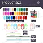 Swpeet 51Pcs Kit de fil de crochet, y compris 32Pcs Échevins en fil acrylique multicolore, 10Pcs Marqueurs de piqûres, 6Pcs Aiguille de tricot en plastique, 2Pcs Crocheter les crochets et 1Pc Sac pour crochet et tricotage